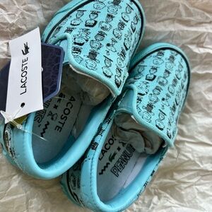 Kids canvas slip ons Lacoste * peanuts. Size 6.